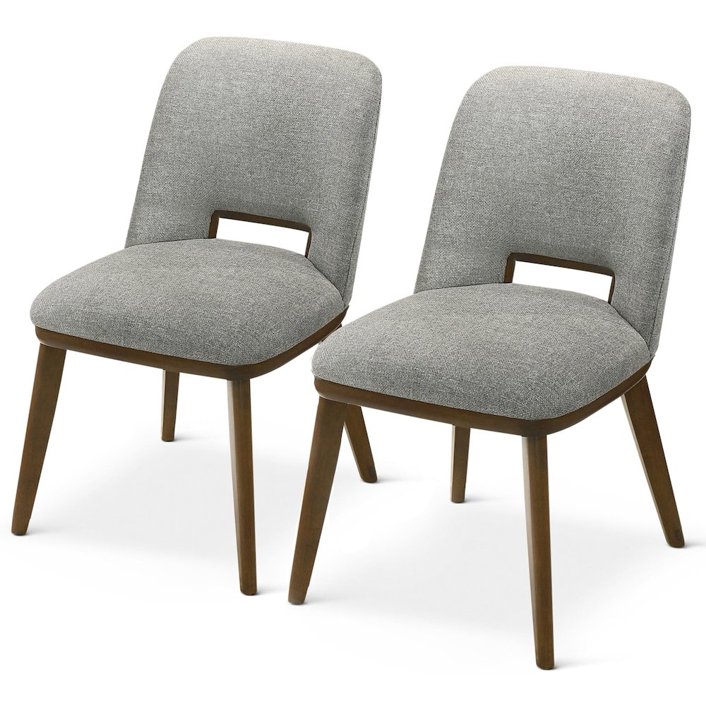 Blaken Light Grey Fabric Dining Chair (Set Of 2). Picture 1