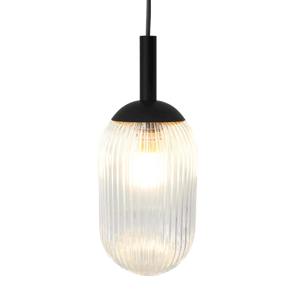 Giza Pendant Lamp - Black and Clear. Picture 1