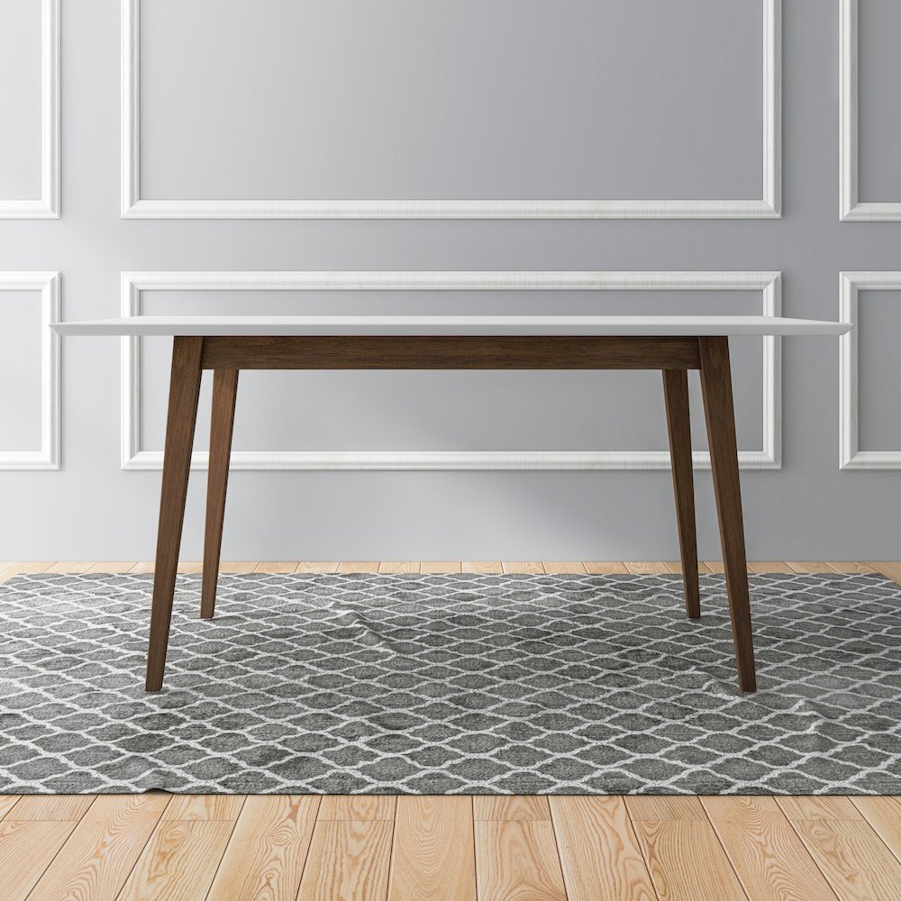 Mary Modern Style Solid Wood Rectangular Dining Kitchen Table 63". Picture 4