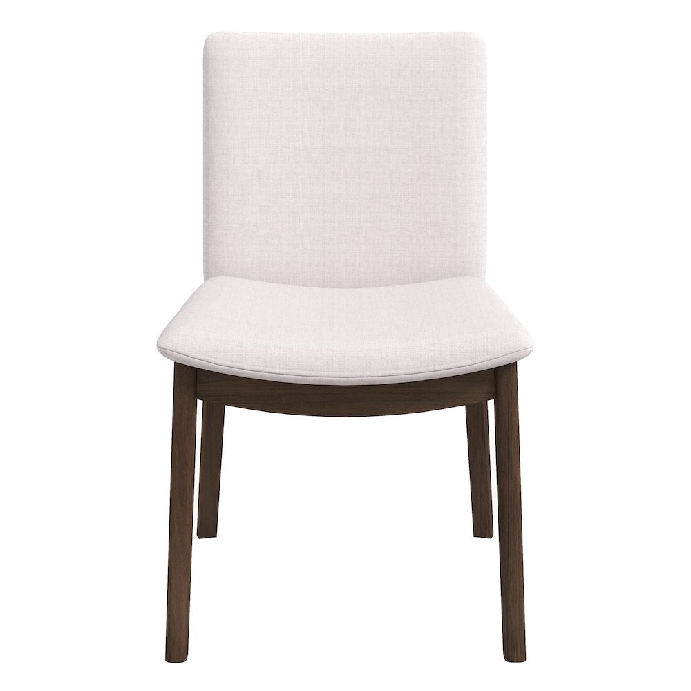 Laura  Beige Linen Solid Wood Dining Chair (Set Of 2). Picture 1