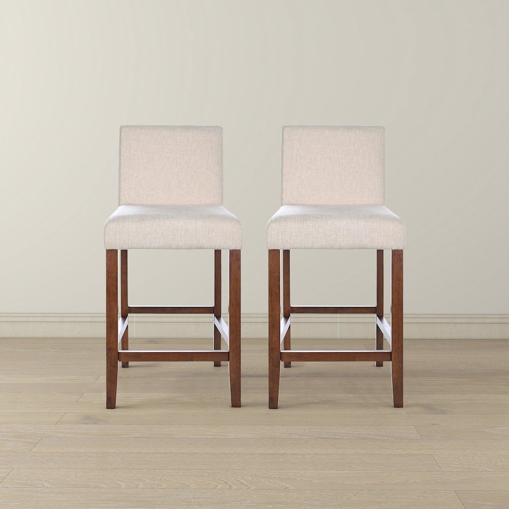 Dorian Beige Fabric Counter Chair (Set of 2). Picture 2