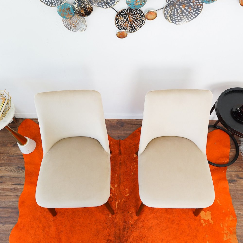 Clove Beige Velvet Dining Chair (Set Of 2). Picture 5