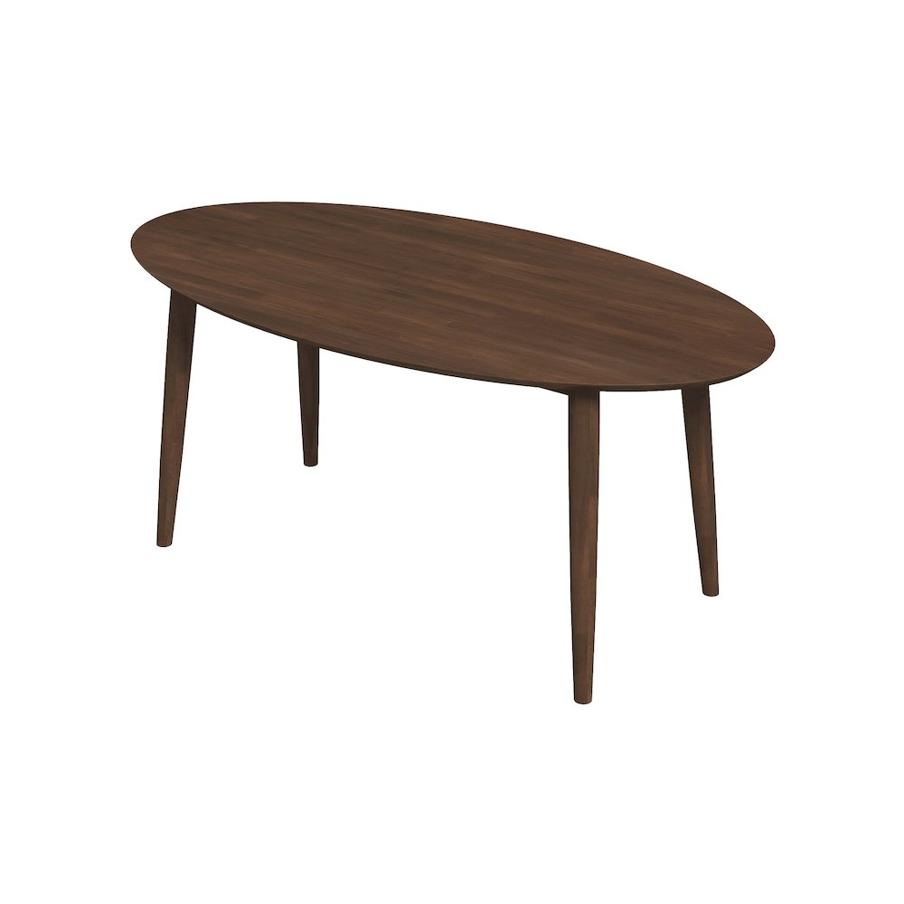 Ada Mid Century Modern Style Solid Wood Walnut Oval Dining Table. Picture 1