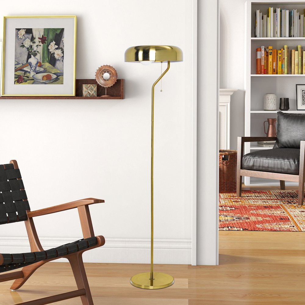 Spectra Floor Lamp - Gold outer and White inner. Picture 2