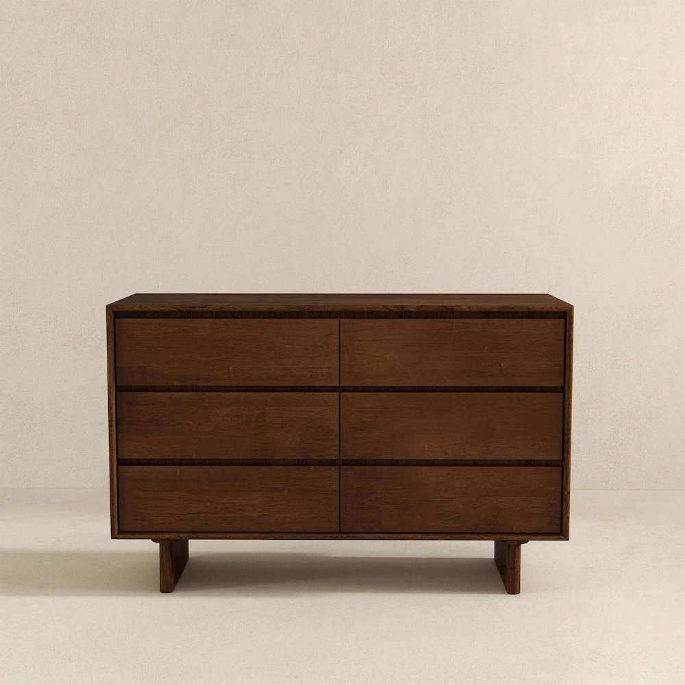 Dubrovnik Mid Century Modern Walnut Dresser With 6 Drawers. Picture 5