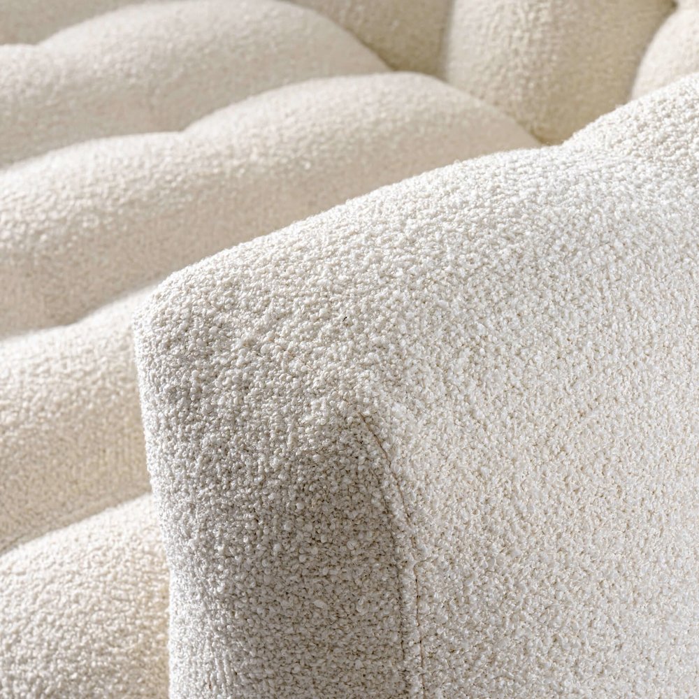 Eden Modern Tufted Chesterfield Cream Boucle Sofa. Picture 5