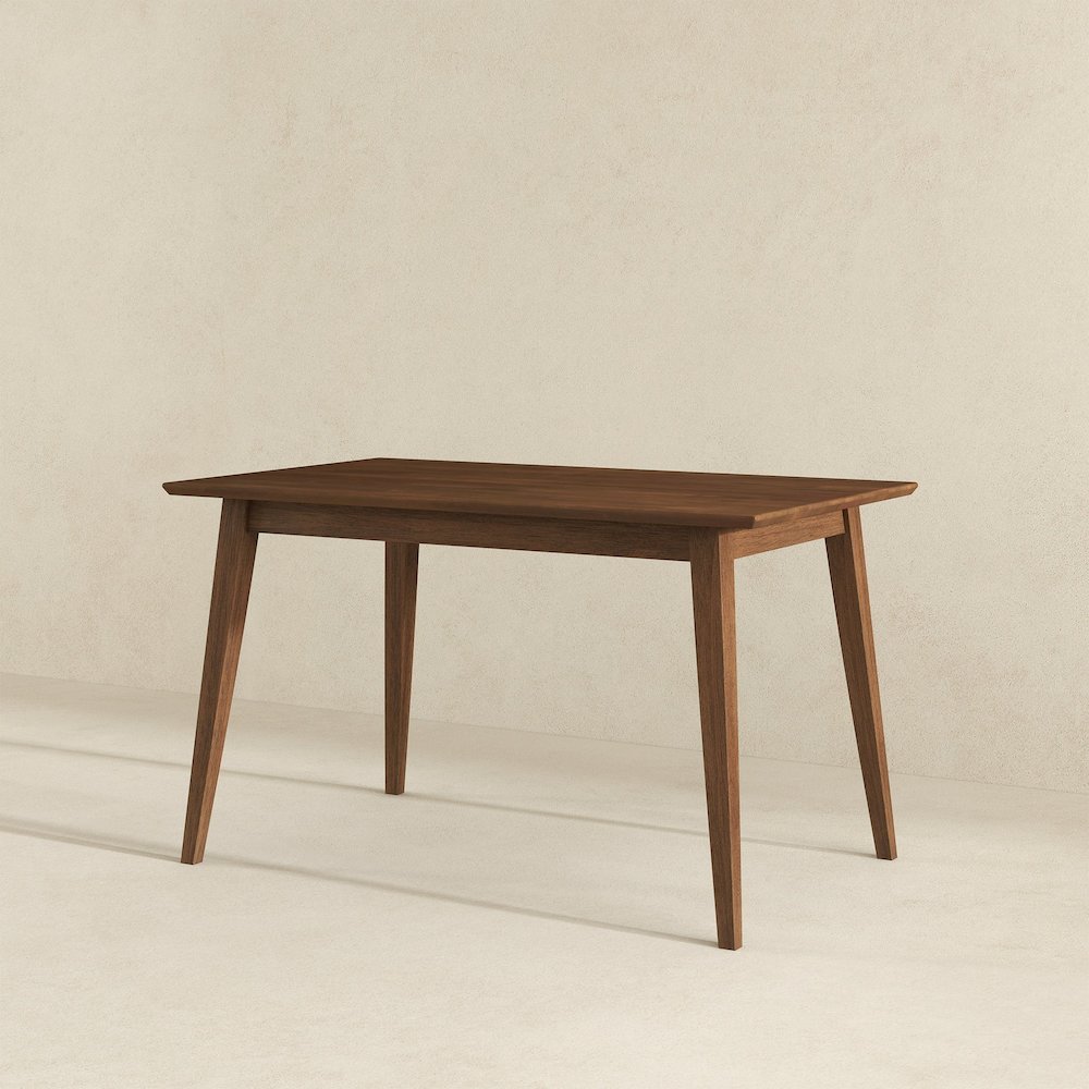 Levi Modern Style Solid Wood Rectangular Walnut Top Dining Table 47". Picture 3