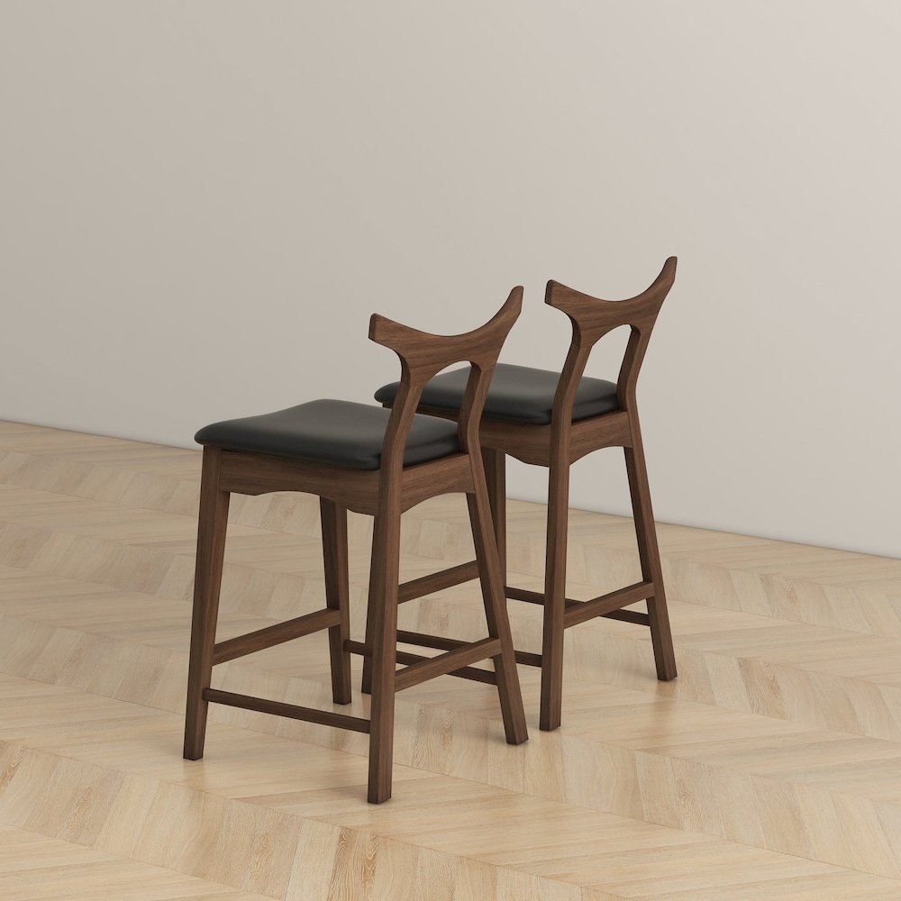 Hester Solid Wood Upholstered Square Bar Chair (Set Of 2). Picture 4