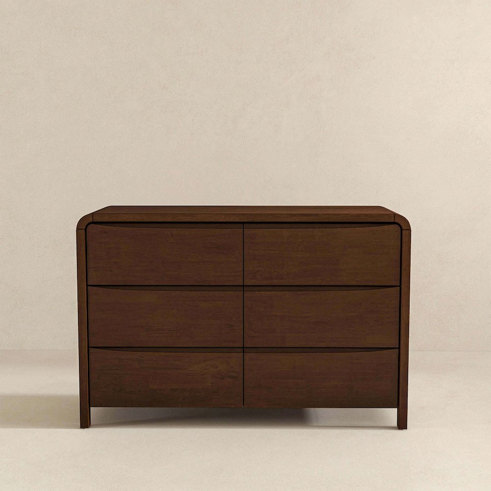 Lionel Mid Century Modern Solid Wood 6-Drawer Dresser. Picture 6