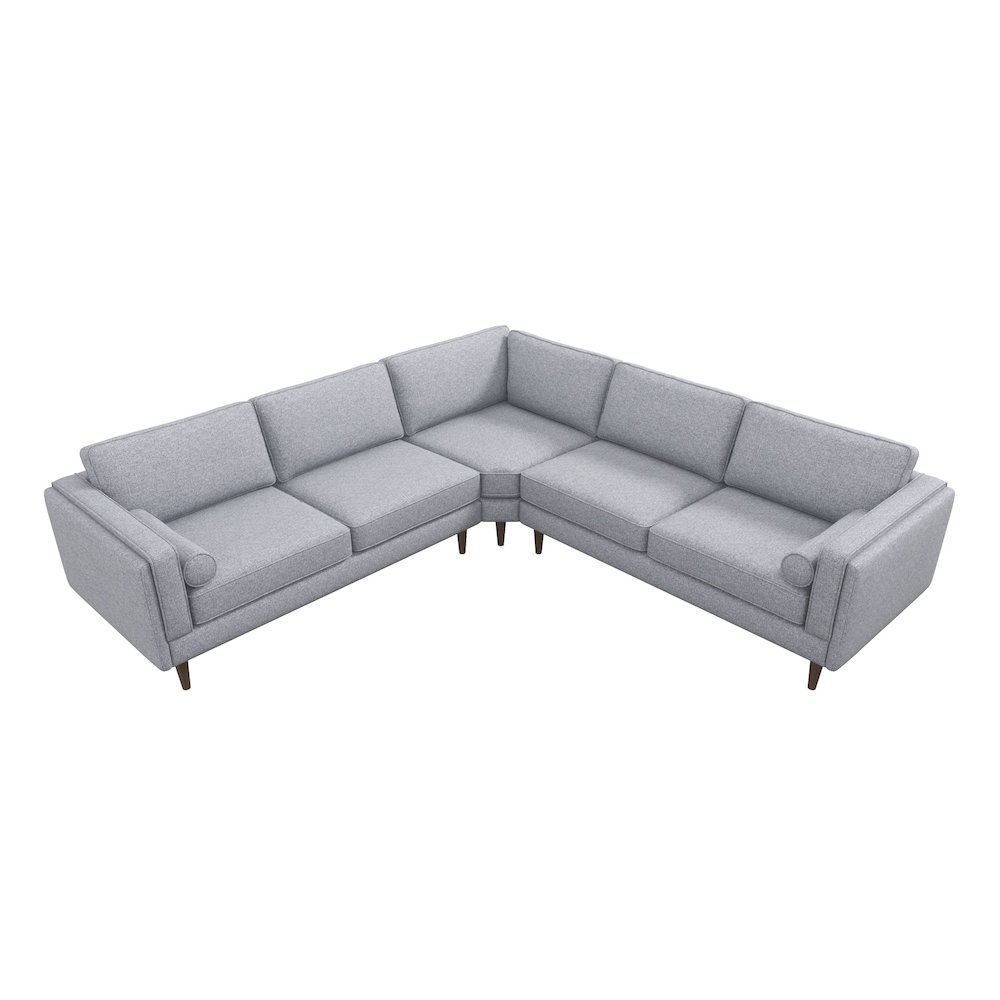 Amber Light Grey Fabric Corner Sectional Sofa. Picture 1
