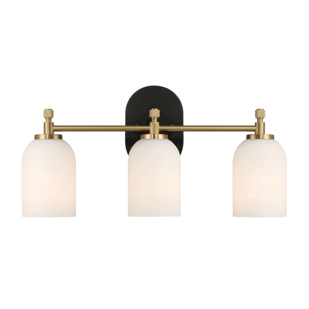 Three Lights Vanity Brushed Gold Bathroom Wall Light for Bathroom Over Mirror. Picture 2
