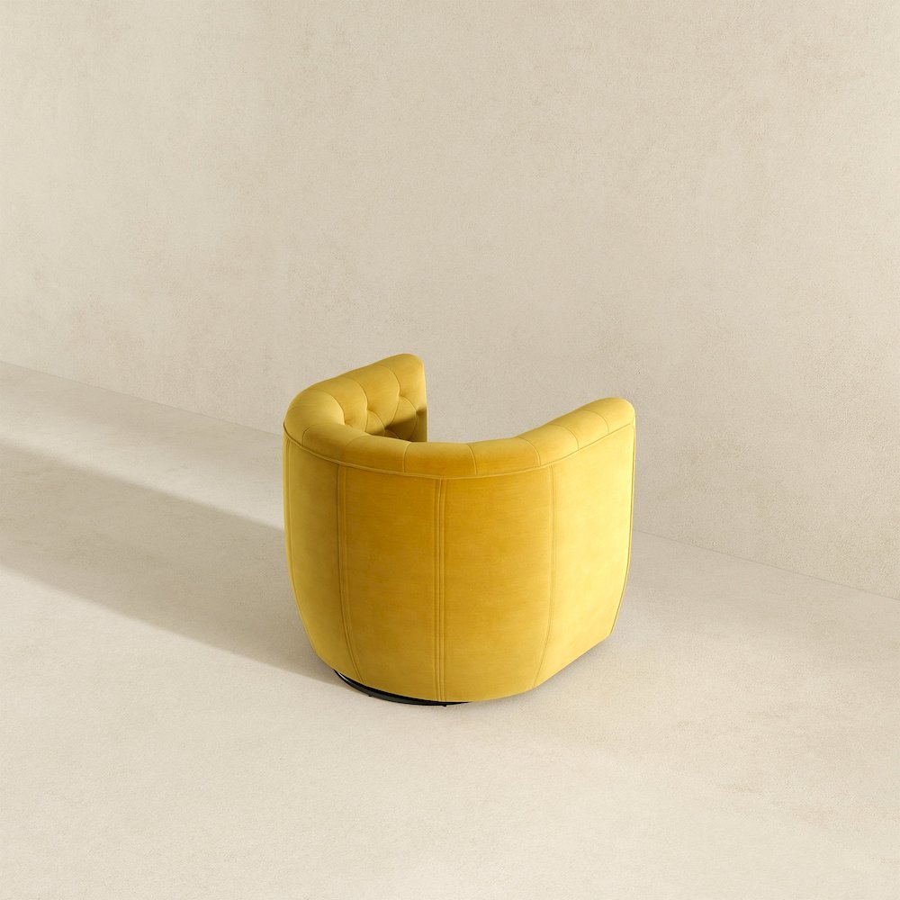 Delaney Gold Velvet Swivel Chair. Picture 8