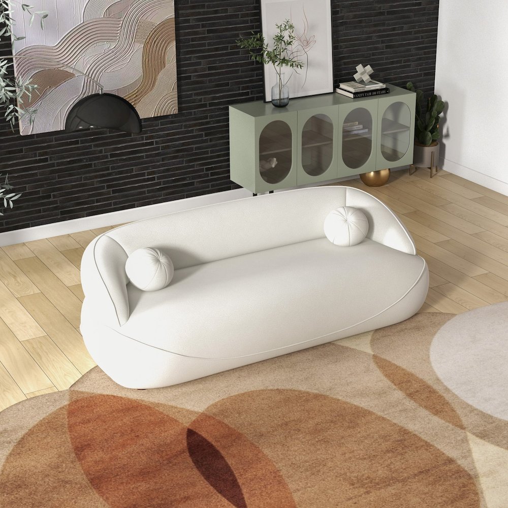 Andrew Beige Boucle Sofa. Picture 2