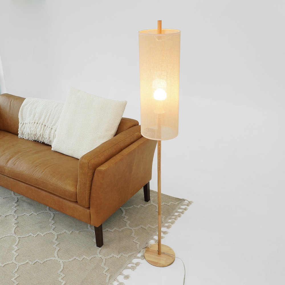 Vialux Floor Lamp - Oak and Natural. Picture 2