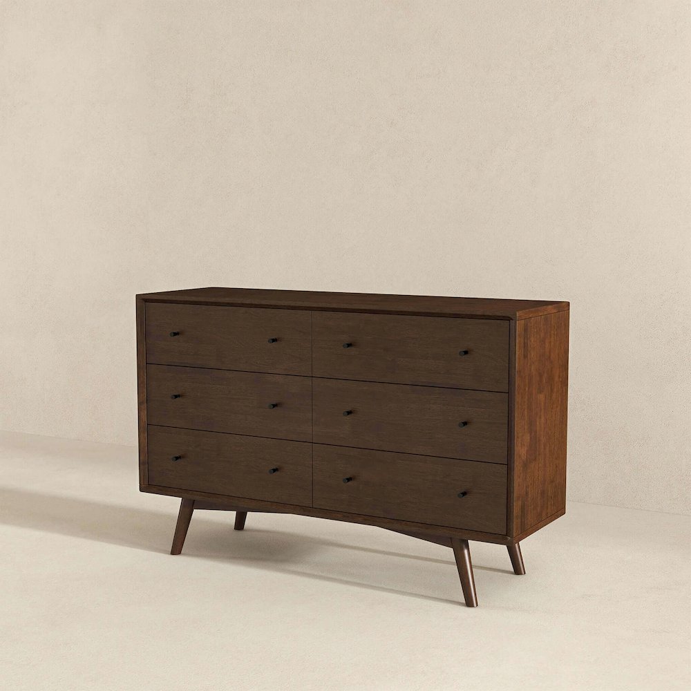 Caroline Mid Century Modern Solid Wood Dresser. Picture 7