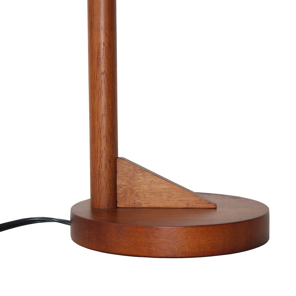 Dreamlight Table Lamp, Brown Solid Wood Base with Elegant Cone Linen Shade. Picture 4