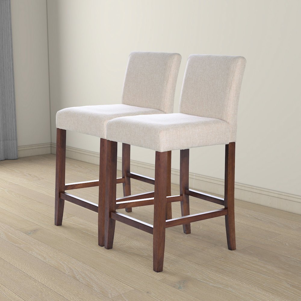 Dorian Beige Fabric Counter Chair (Set of 2). Picture 6