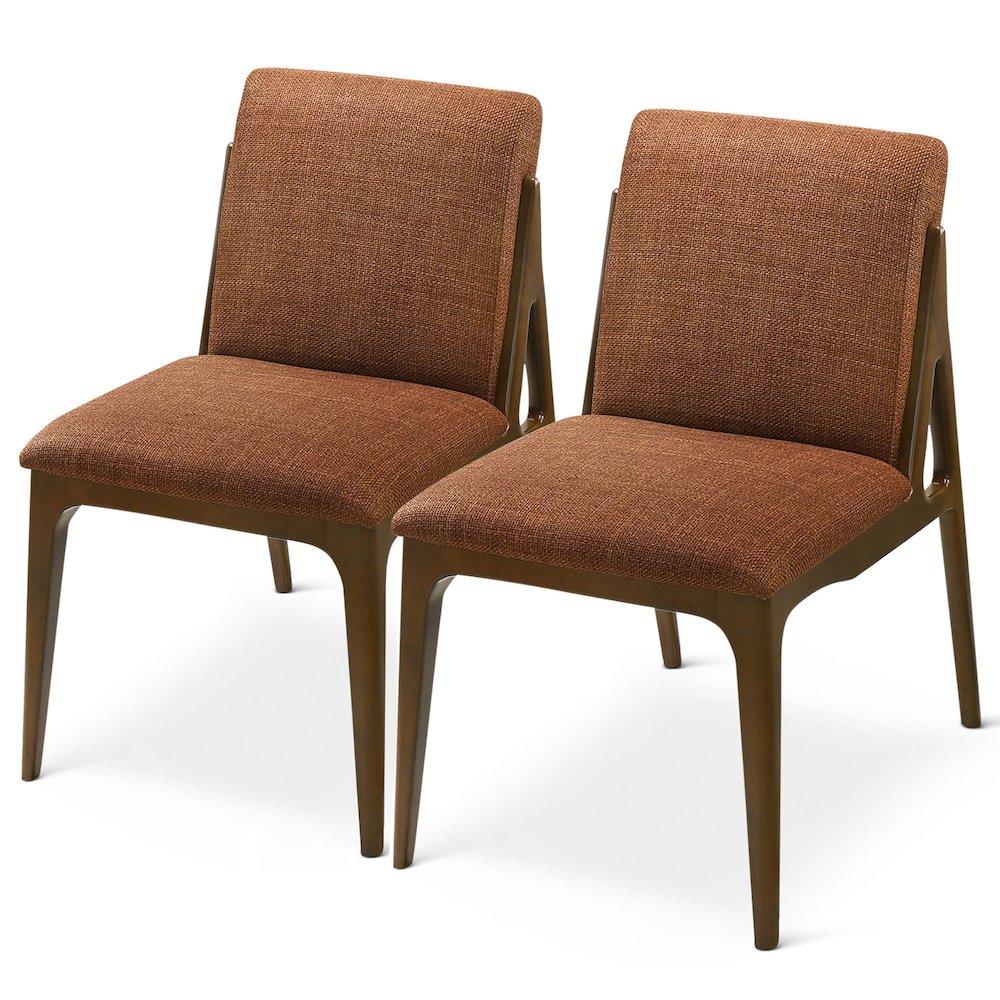 Grivelle Orange Fabric Dining Chair (Set Of 2). Picture 1