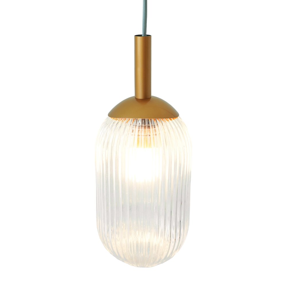 Dover Pendant Lamp - Bronze and Clear. Picture 1