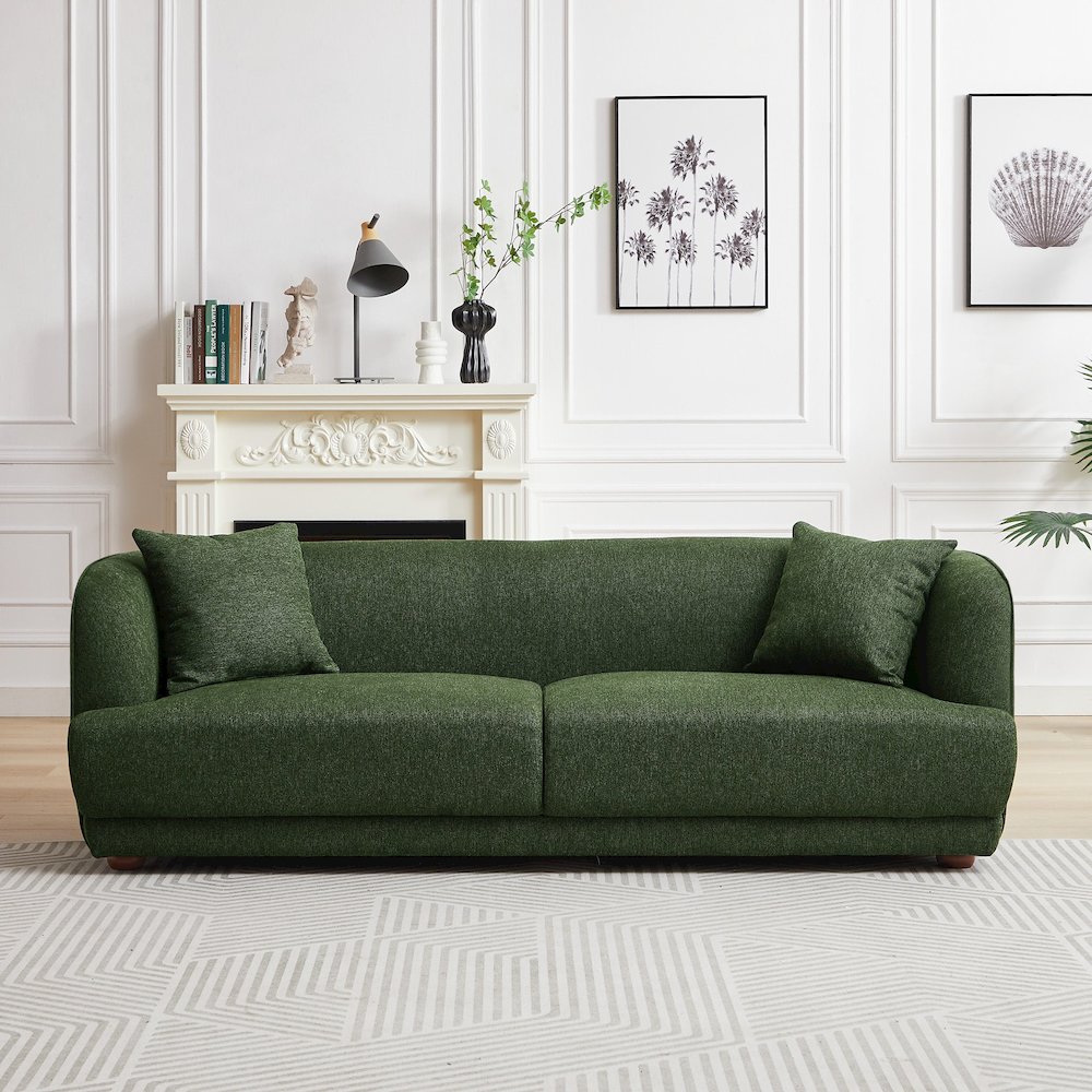 Larisa Mid Century Modern Linen Sofa. Picture 2