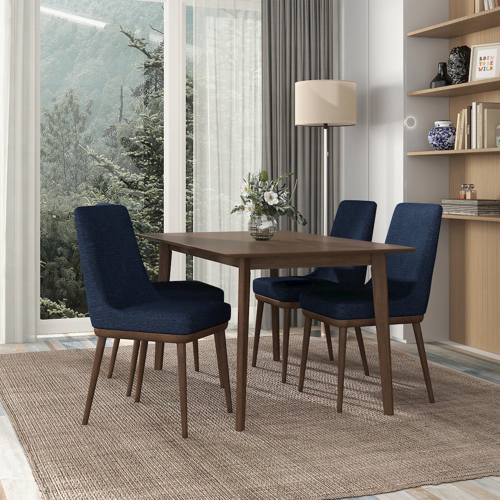 Kate  Dark Blue Fabric Dining Chair (Set Of 2). Picture 2