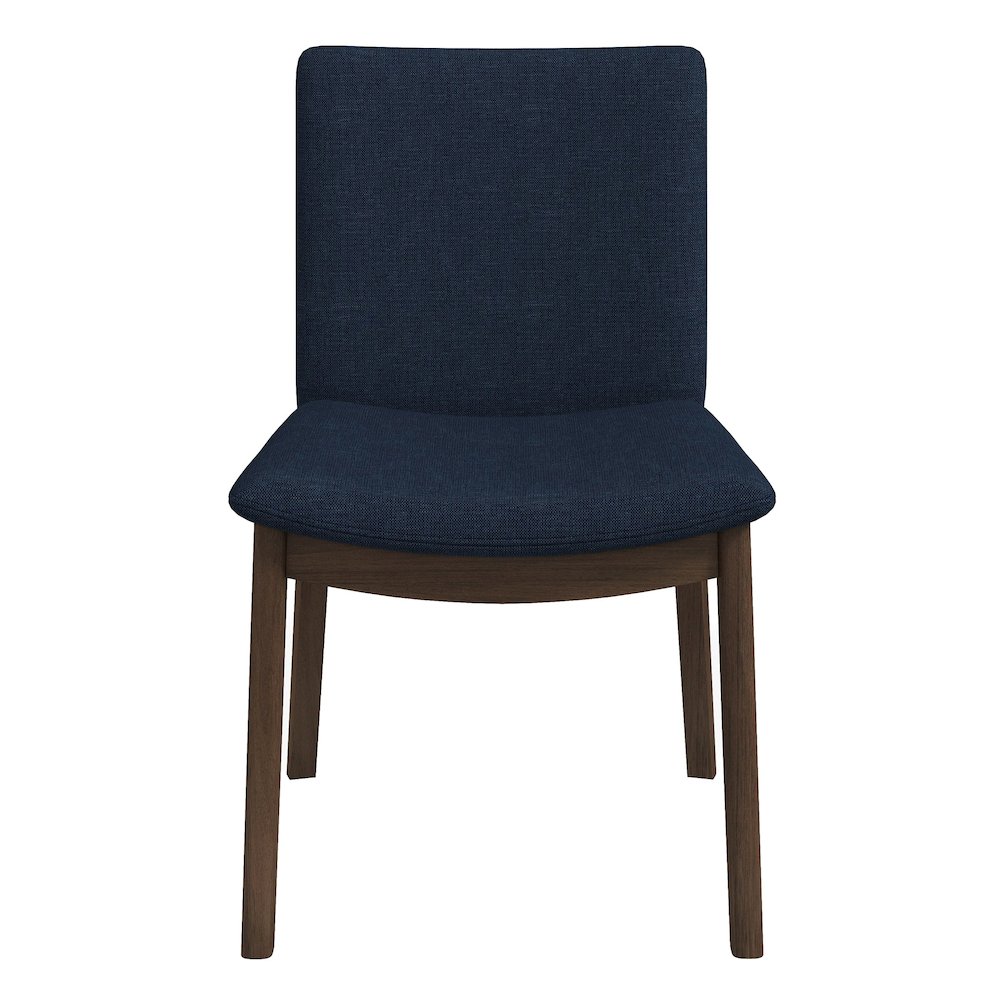 Laura  Blue Linen Solid Wood Dining Chair (Set Of 2). Picture 1