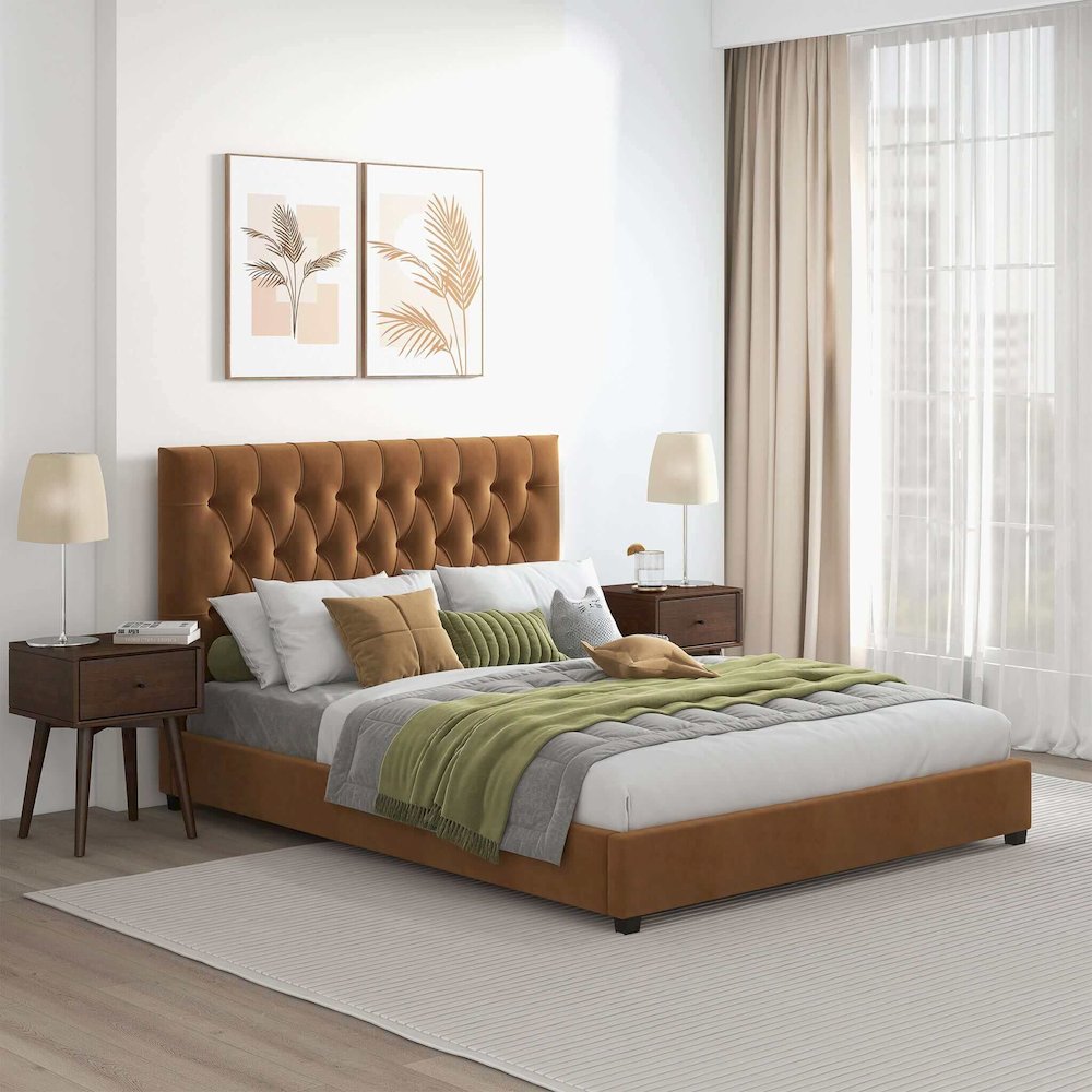 Donald Upholstered Platform Bed. Picture 4