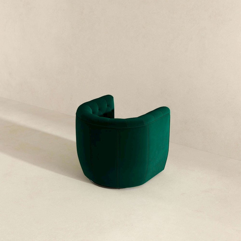 Delaney Green Velvet Swivel Chair. Picture 6