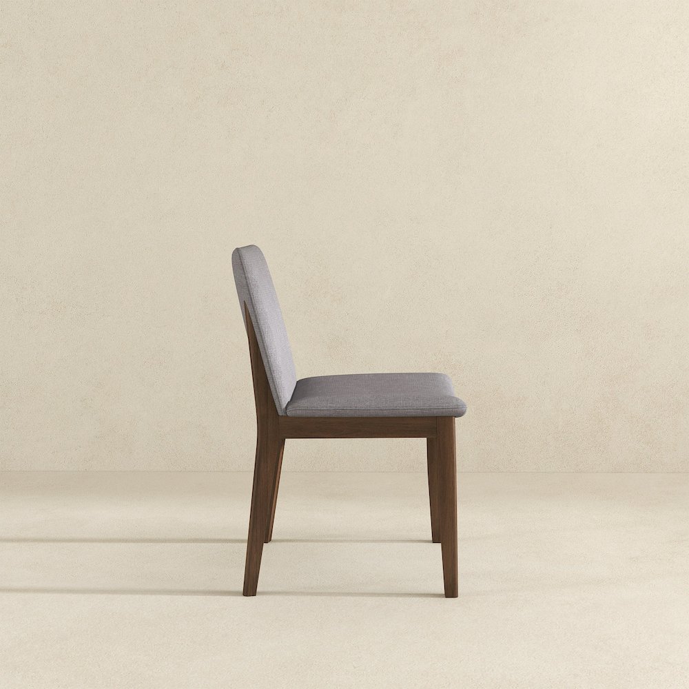 Laura  Light Grey Linen Solid Wood Dining Chair (Set Of 2). Picture 5