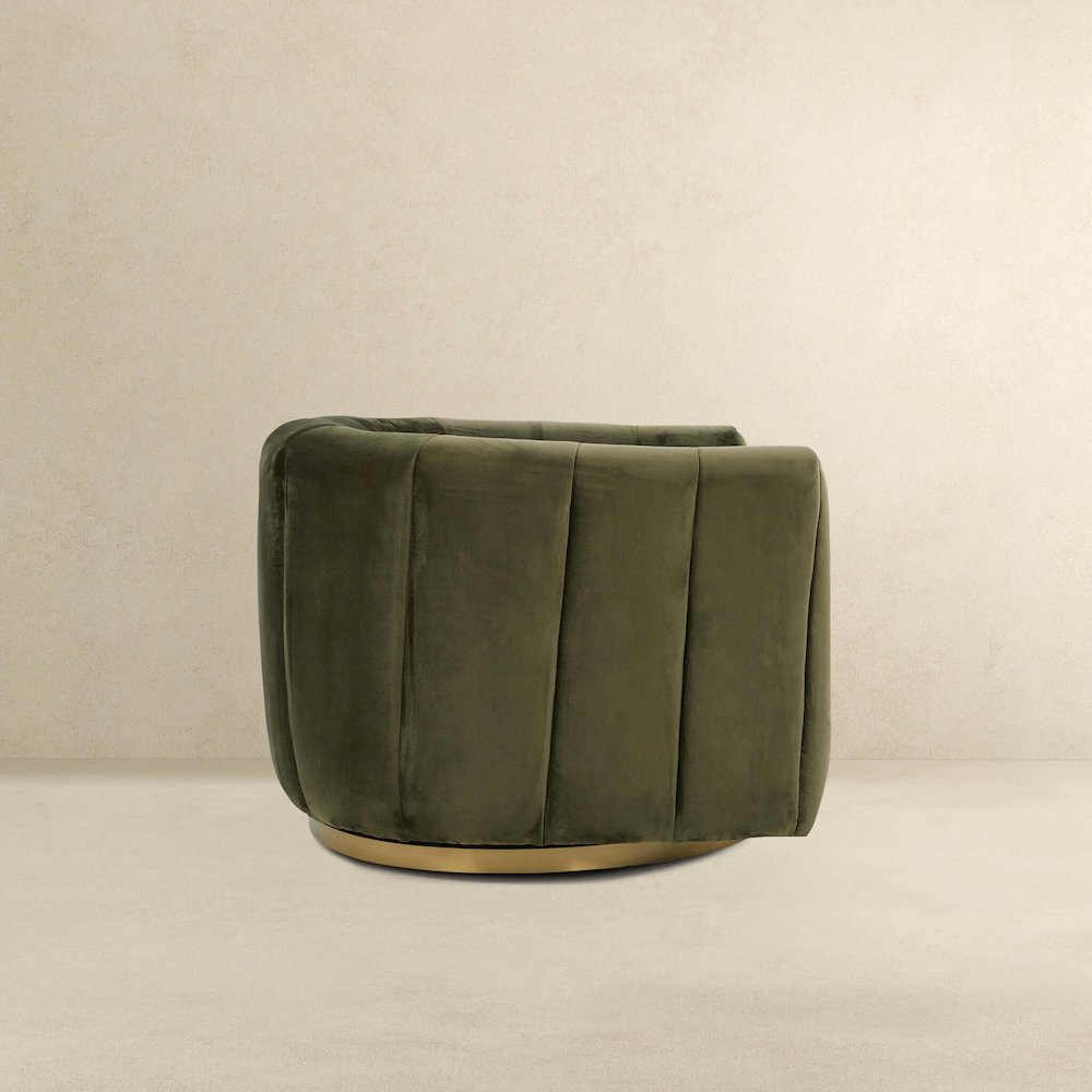 Cosey Green Velvet Swivel Chair. Picture 5