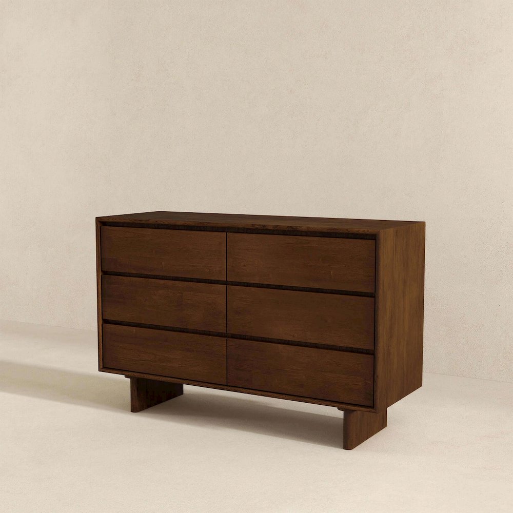 Dubrovnik Mid Century Modern Walnut Dresser With 6 Drawers. Picture 6