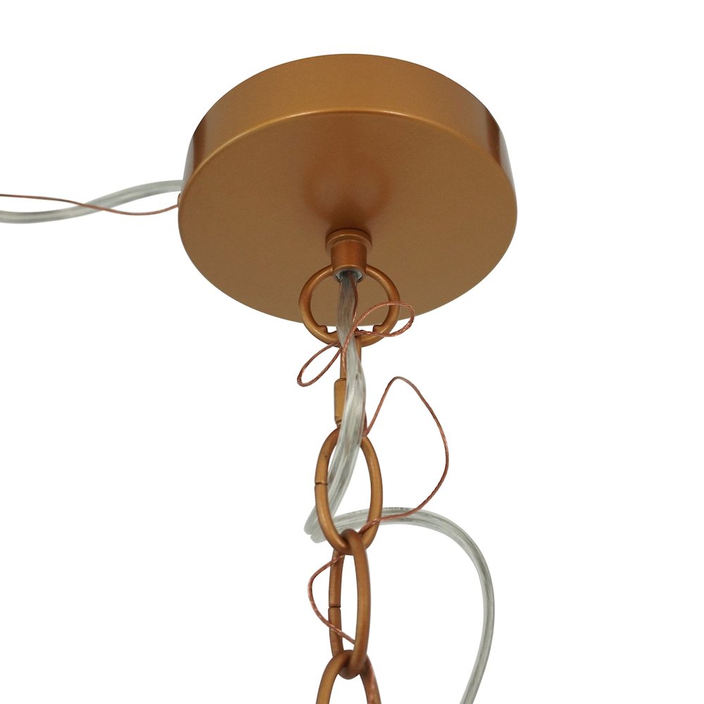 Delphi Pendant Lamp - Coarse Gold and Clear Glass. Picture 2