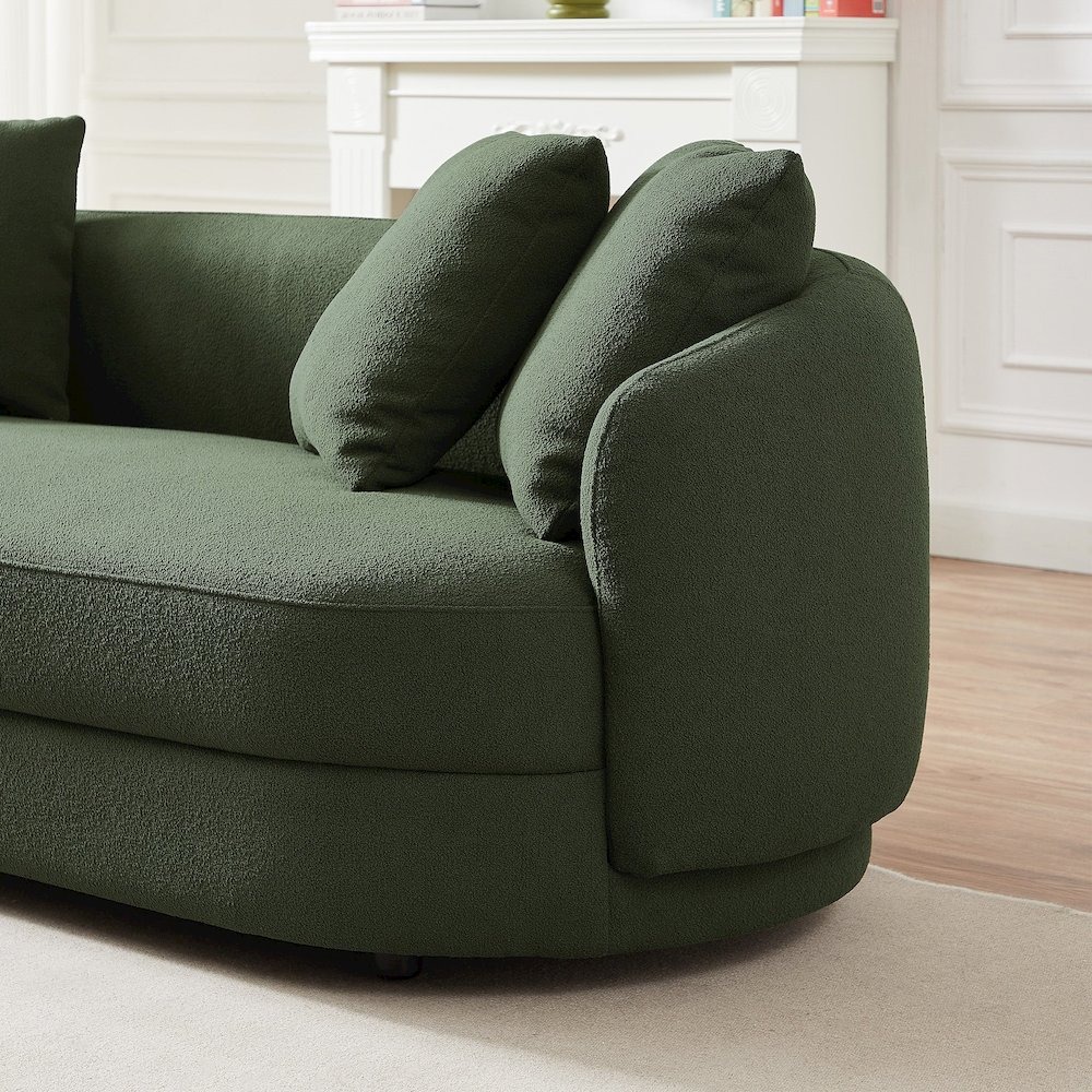 Dylan Modern Olive Green Boucle Sofa. Picture 3