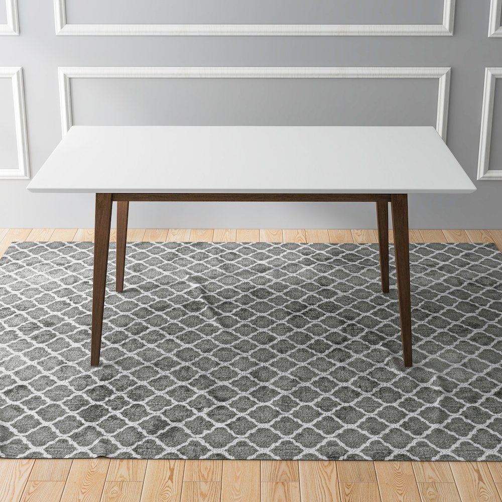 Mary Modern Style Solid Wood Rectangular Dining Kitchen Table 63". Picture 3