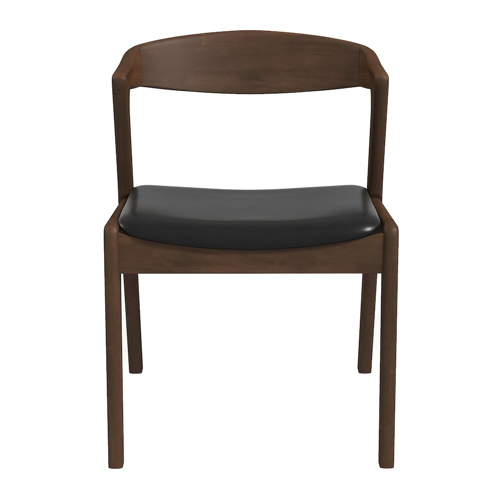 Dakota  Solid Wood Black Leather Dining Chair (Set Of 2). Picture 1