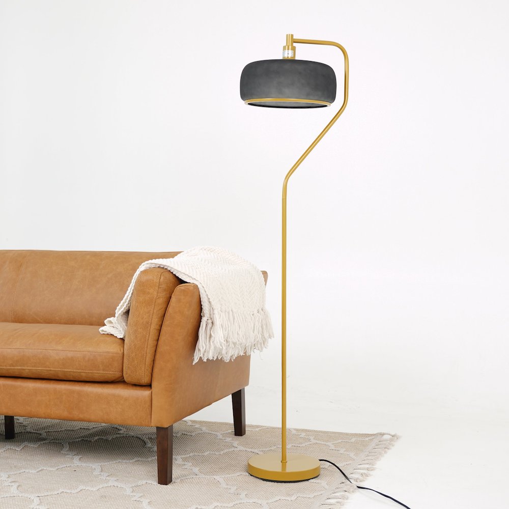 Astris Floor Lamp Black Sprayed and Gold. Picture 7