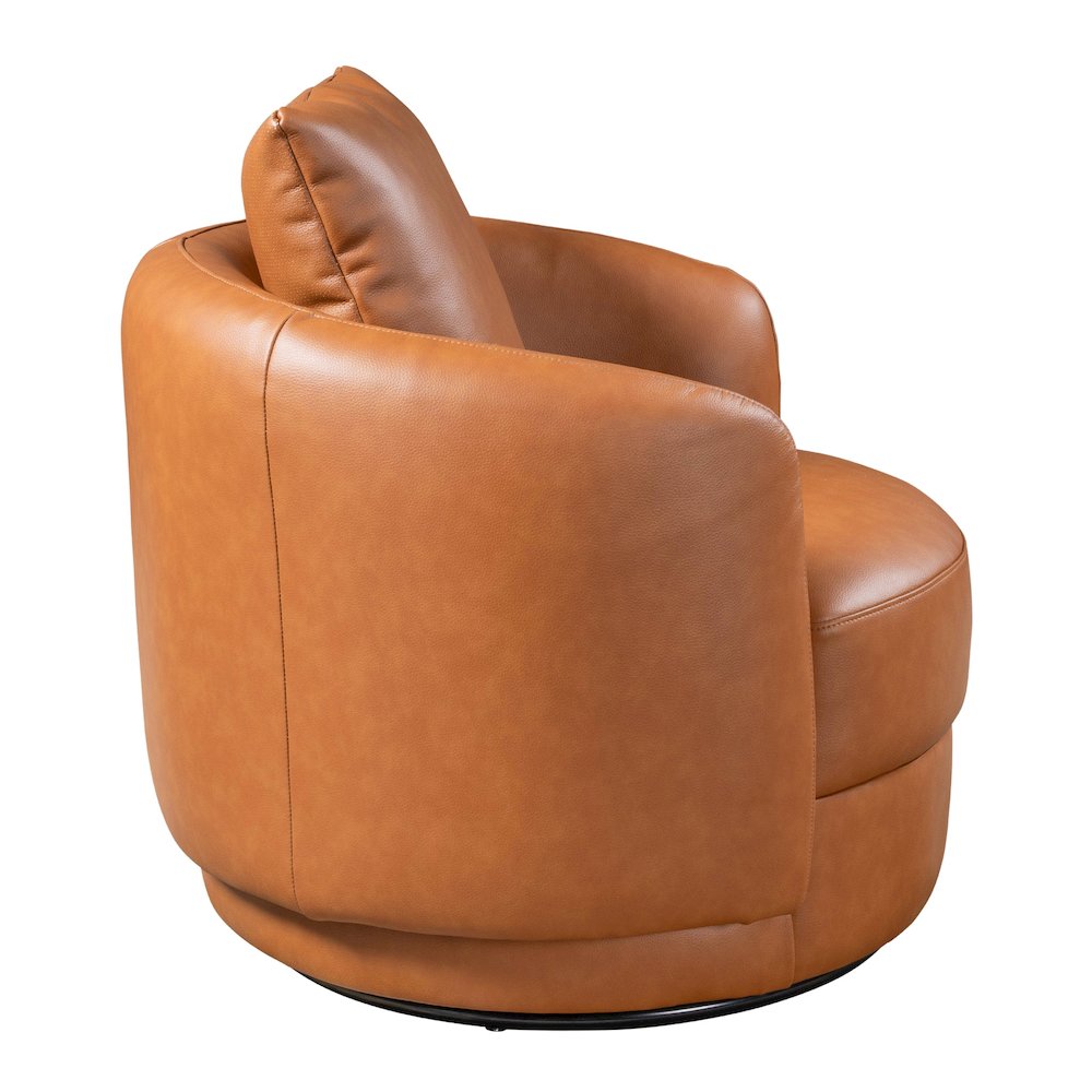 Dylan Cognac Leather Swivel Chair. Picture 4