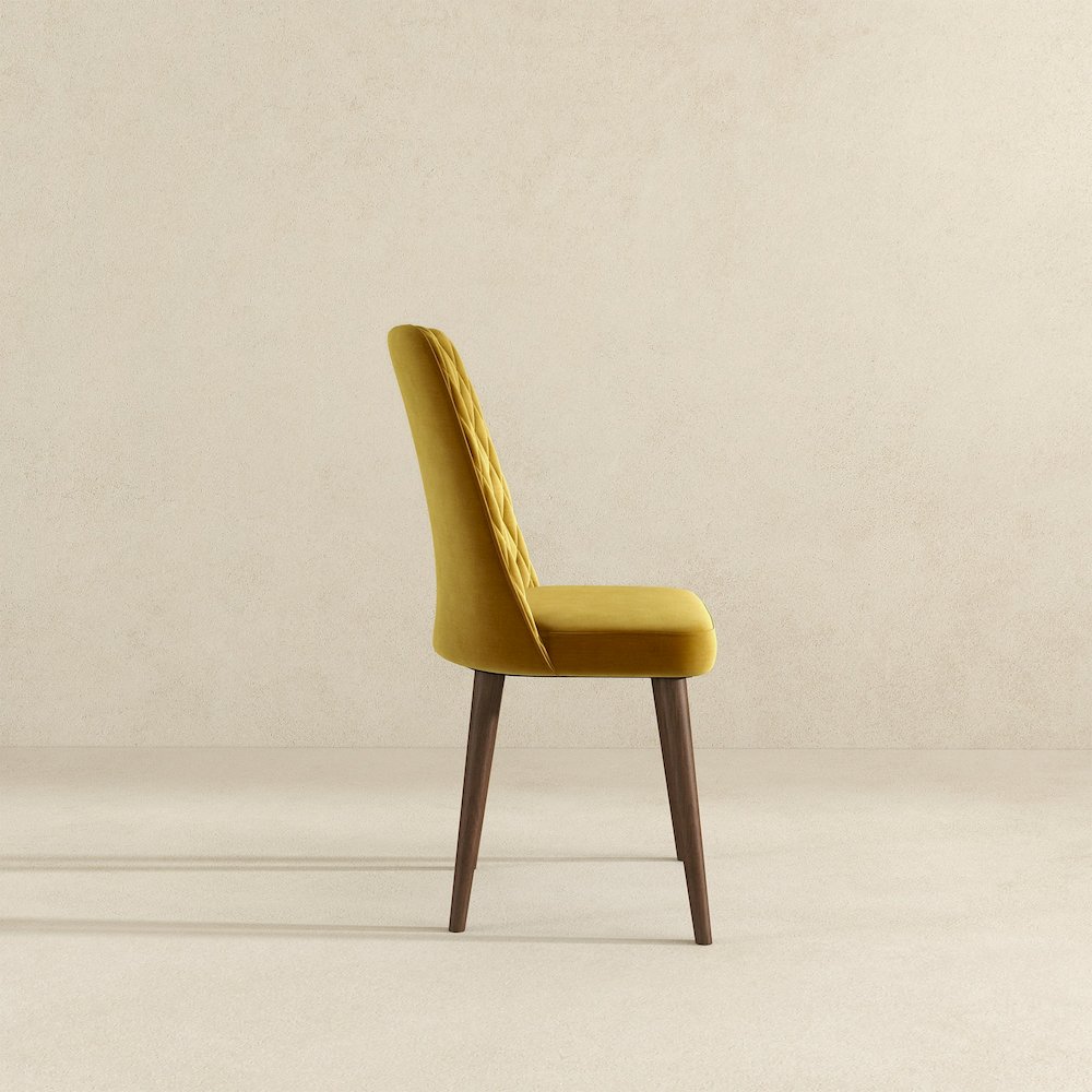 Katie Gold Velvet Dining Chair (Set Of 2). Picture 5