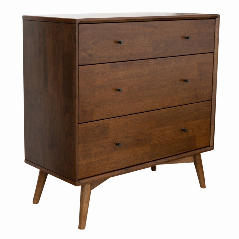 Caroline Mid Century Modern Solid Wood Dresser 3-Drawer. Picture 1