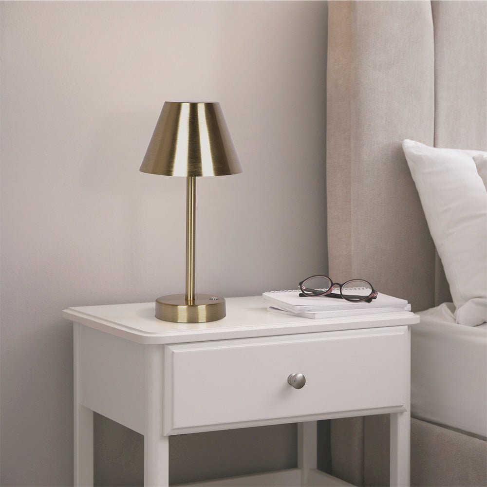 Elegance Rechargeable LED Table Lamp (Plated Brass). Picture 4
