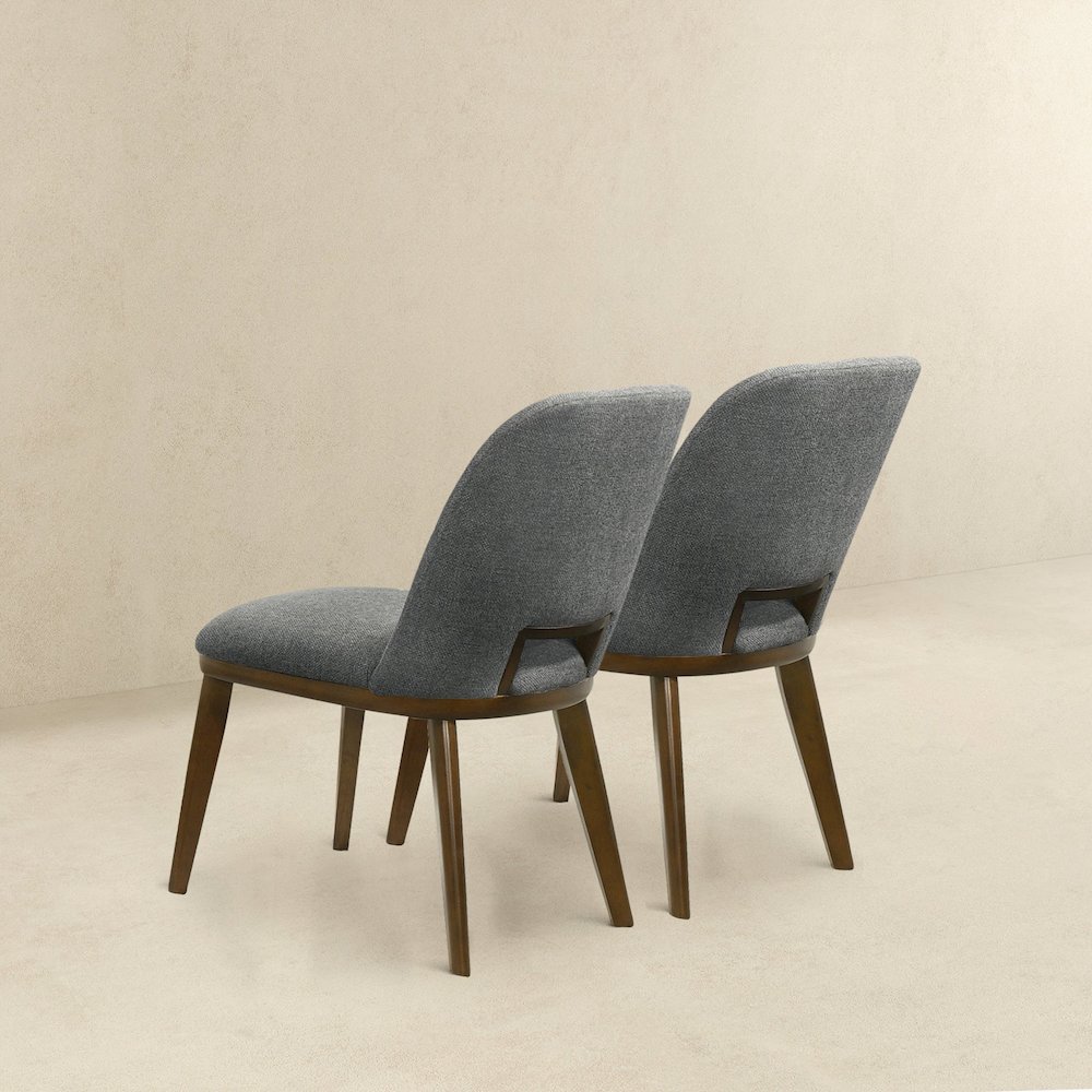 Blaken Dark Grey Fabric Dining Chair (Set Of 2). Picture 4