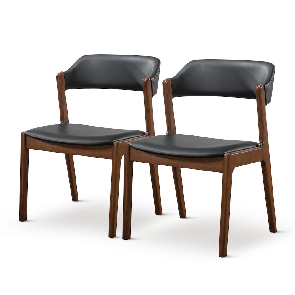 Enzo Black Leather Dining Chair (Set Of 2). Picture 1