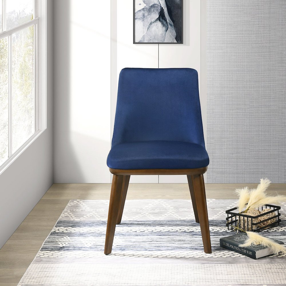 Clove Navy Blue Velvet Dining Chair (Set Of 2). Picture 2
