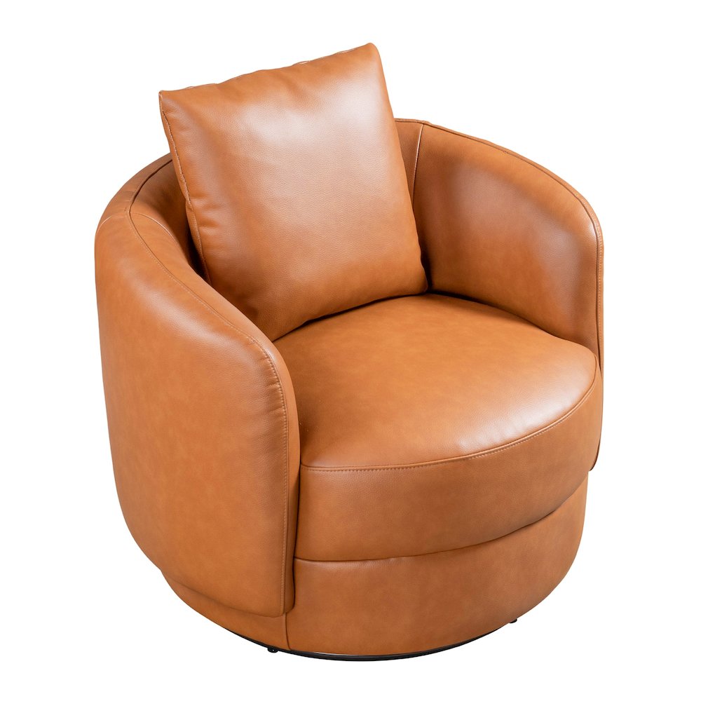 Dylan Cognac Leather Swivel Chair. Picture 2