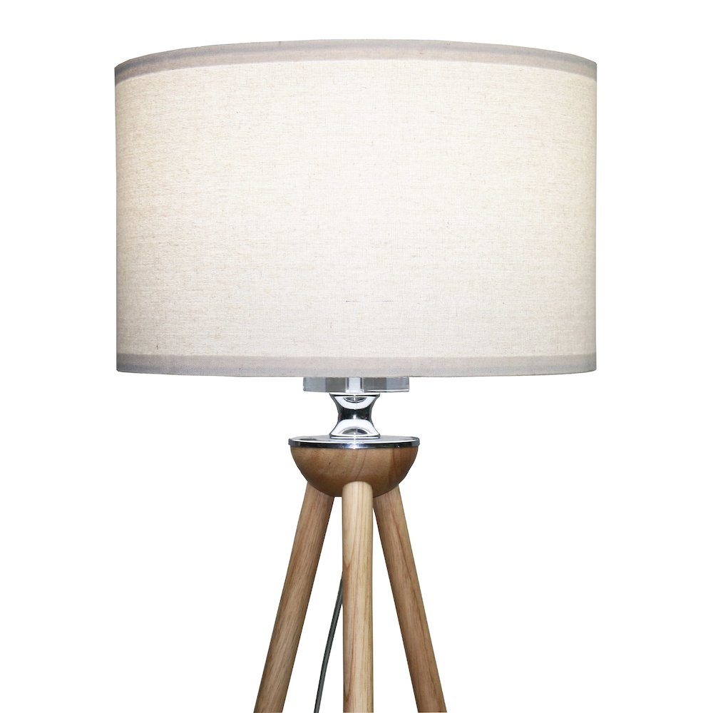 Lirios Three Legged Wooden Strip Floor Lamp - Natural. Picture 3