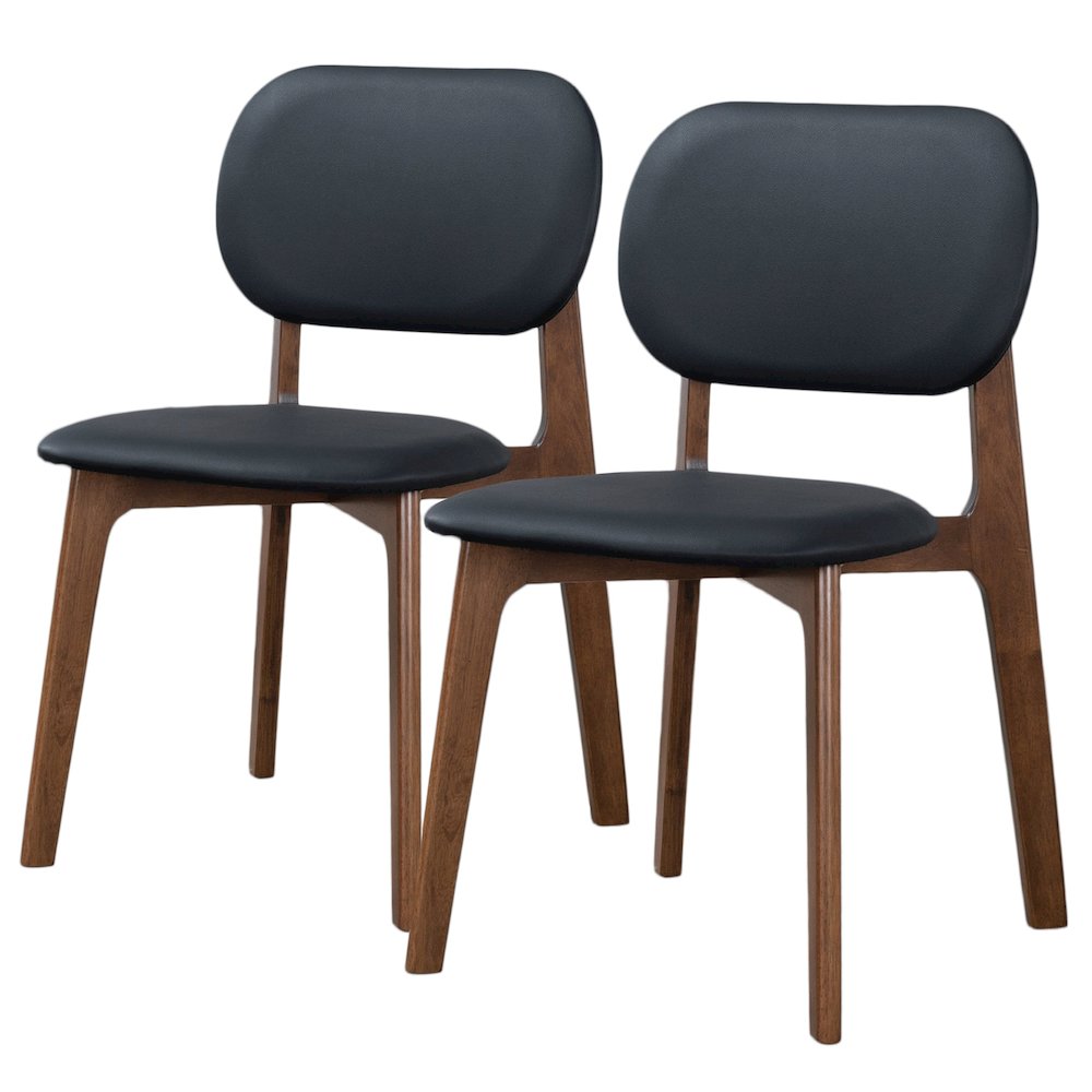 Kelsey  Black Leather Dining Chair (Set Of 2). Picture 1
