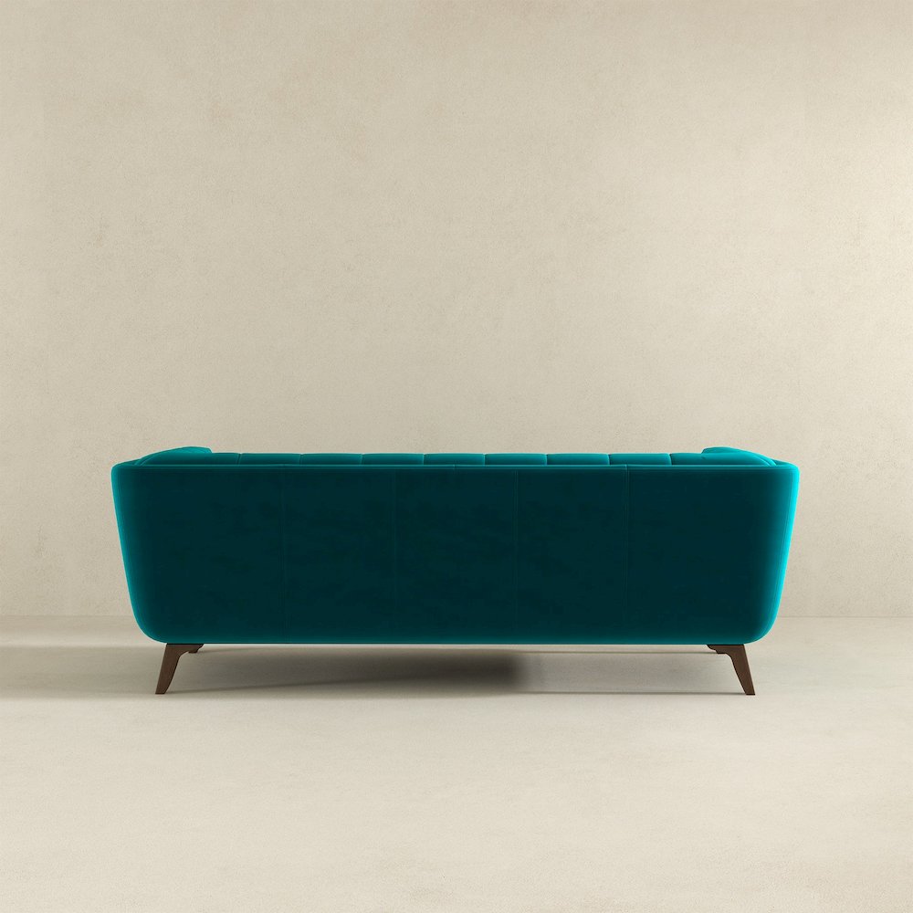 Addison Large Teal Velvet Sofa. Picture 6