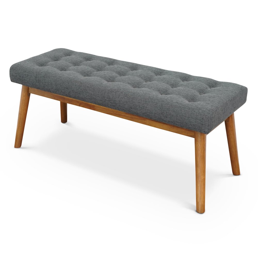 Delilah Modern Dark Gray Fabric Bench. Picture 6