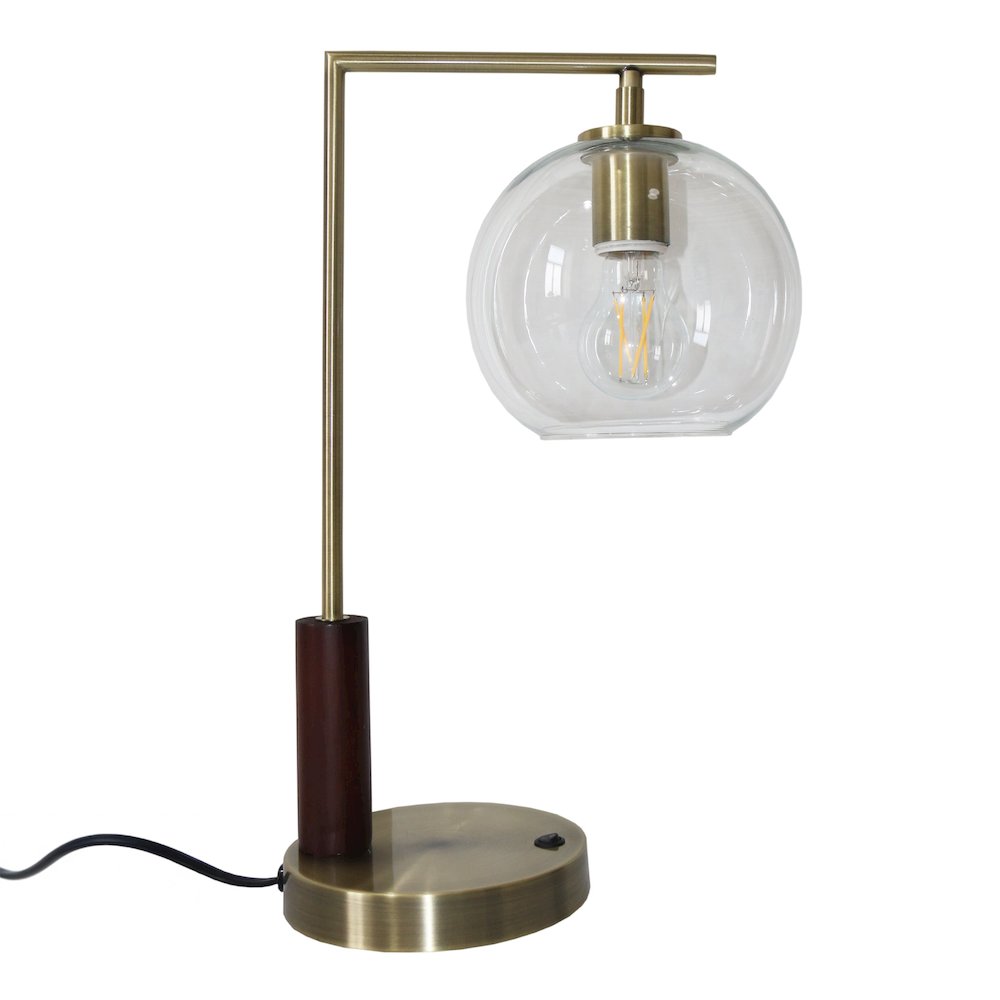 Wander Right Angle Glass Table Lamp - Bronze. Picture 2
