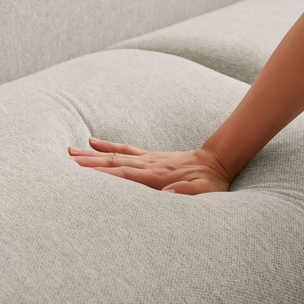 Larisa Mid Century Modern Linen Sofa. Picture 5